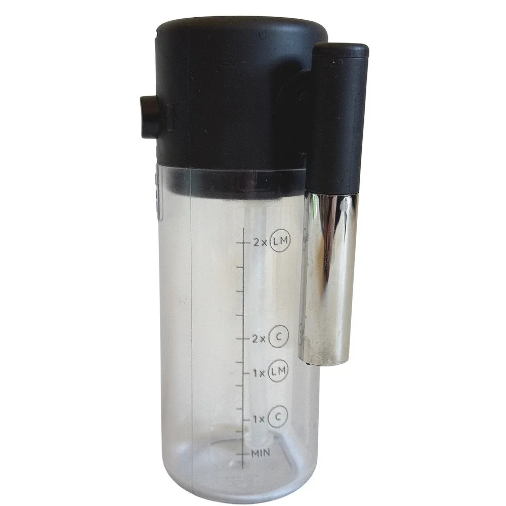 Milk Carafe Frother Attachment for Espresso Machine Clear Reservoir Black Top